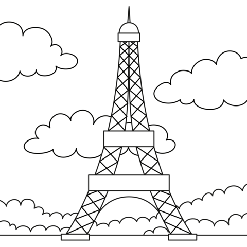 Eiffel Tower Coloring Page